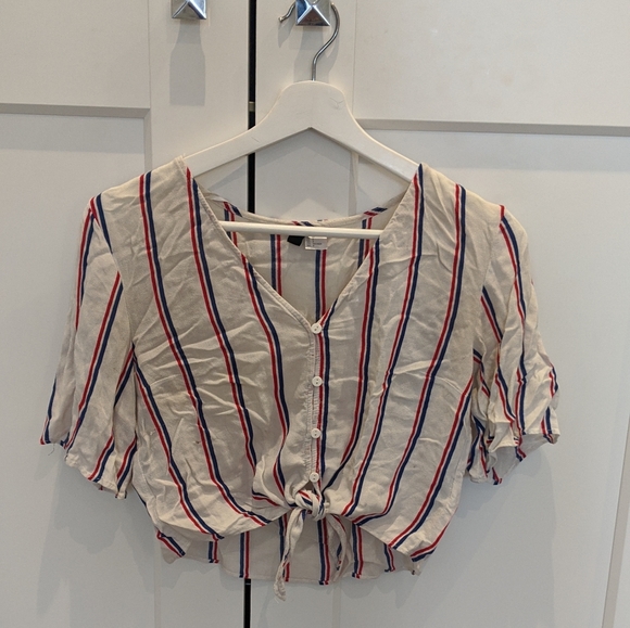 Stripped cropped blouse - Picture 3 of 3
